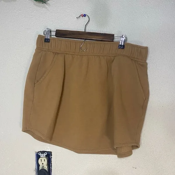 Wild Fable Brown Sweatshirt Mini Skirt Womens Size L Pull On Casual Lounge Skirt - Image 2