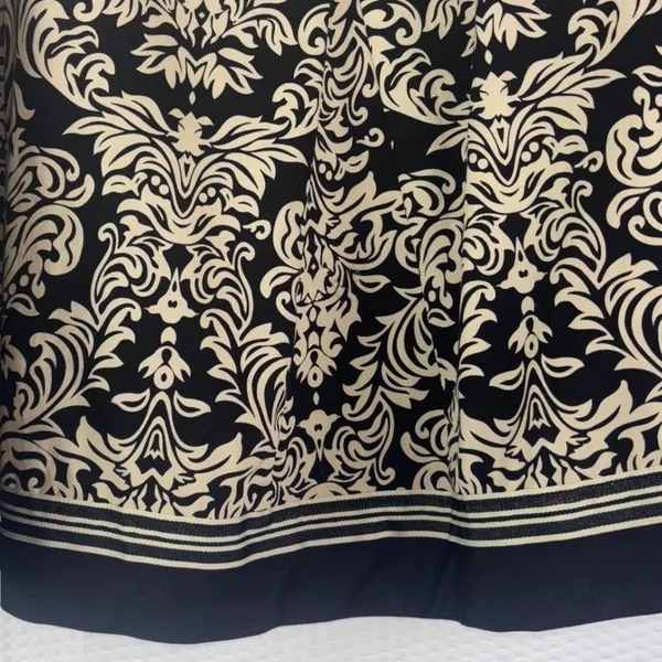 Robbie Bee Skirt 22W Plus Size Black Beige Damask Church Modest 100% Cotton Knee - Image 9