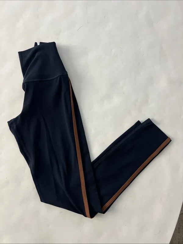 SPLITS59 Amber Air Weight High Waist 7/8 Legging Indigo Blue Honey Stripe XS - Image 4