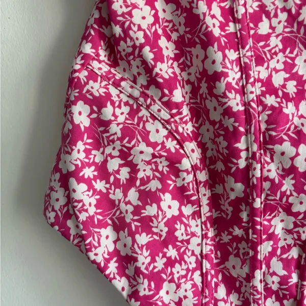 Zara Pink Floral Corset Bodysuit Side Zipper Closure Size M - Image 5