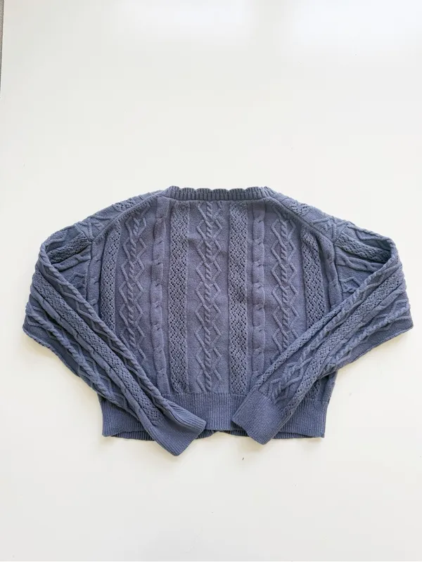 BP Cable Knit Cardigan Blue Size Small - Image 6