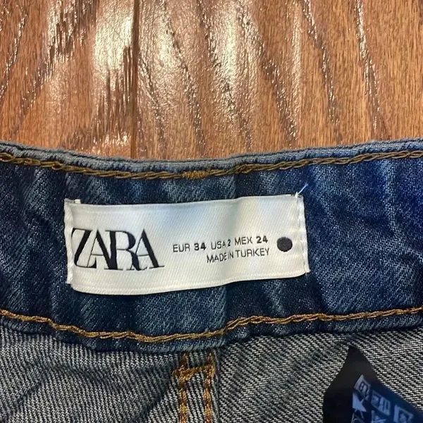 Zara seam front high rise tapered straight leg jeans 2 - Image 6