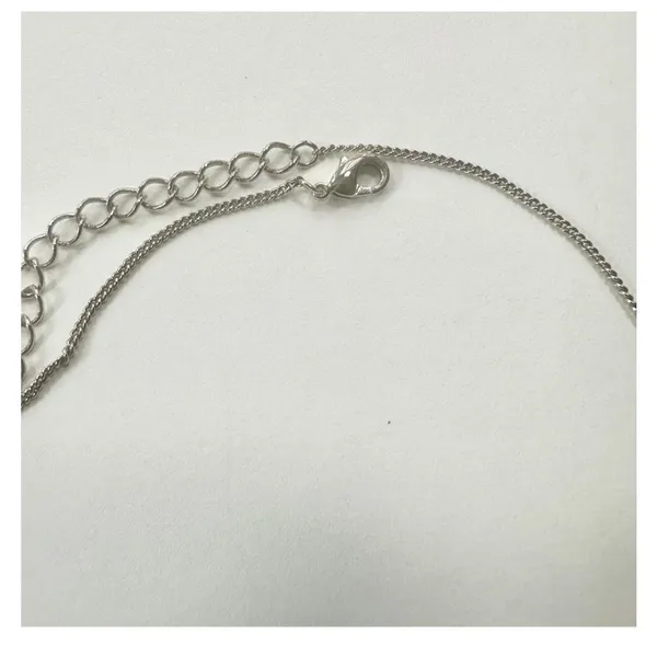 Rhinestone multi leaf choker necklace Silver - Image 5
