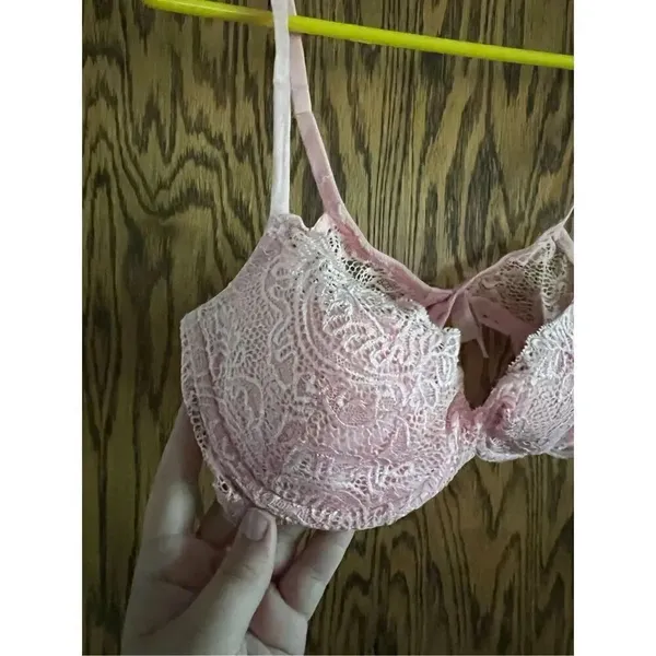 Very Sexy Victorias Secret Cup And Wings Pink Bra Push Up Without Padding 36C - Image 4
