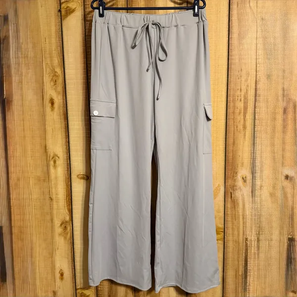 Gray Cargo Pants Cropped Cardigan Set XXL - Image 4