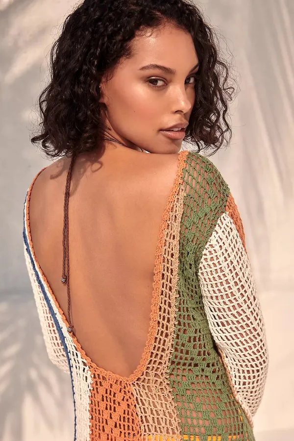 NEW WITH TAG Mahila Crochet Cardigan Sweater Beach Cover Up Dress - Image 2