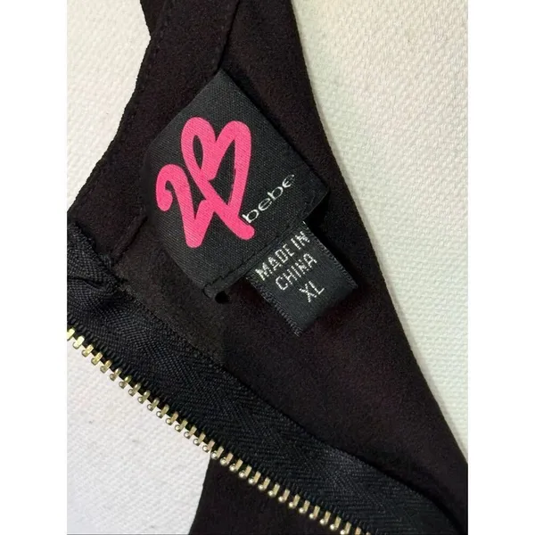 2B Bebe Y2K Black Semi Sheer V-Neck Tank Sz 2X READ - Image 7