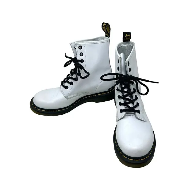Dr. Martens 1460 Smooth Leather Lace-Up Boots White Size‎ US 7 - Image 5