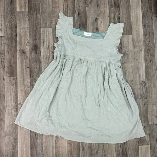 Princess Polly Luca + Grae Sage green square neck babydoll dress with pockets - Image 2