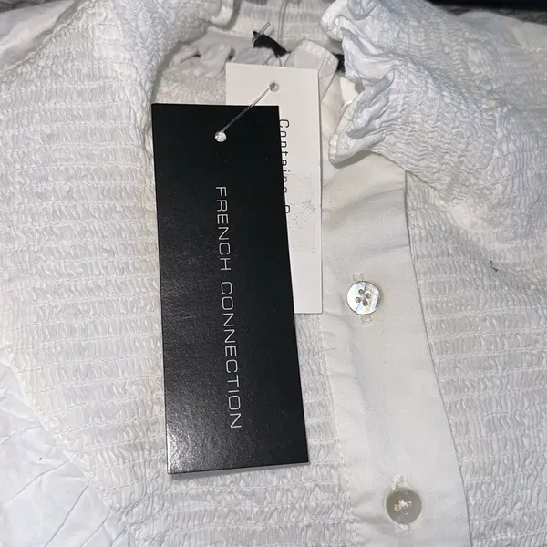 NWT French Connection Organic Cotton Rhodes Poplin Smock Top Blouse - Image 7