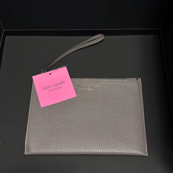 Kate Spade Gray Leather Wristlet - Image 3