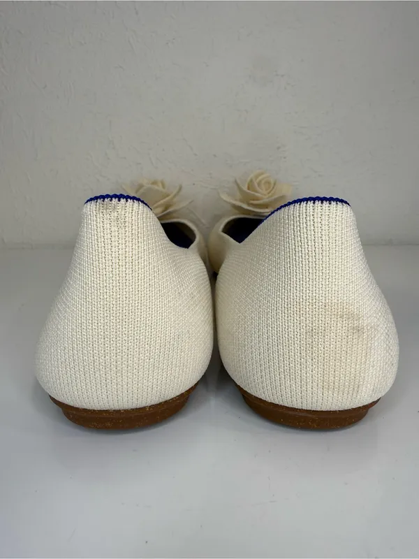 Rothy’s Ivory White Rosette Flower Ballet Flats Size 12 - Image 4
