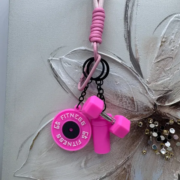 Pinkness Fitness Keychain Set w/ Wristlet bracelet - Image 5