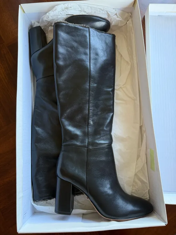 Schutz Bonita Knee-High Boots in black leather size 9B - Image 3