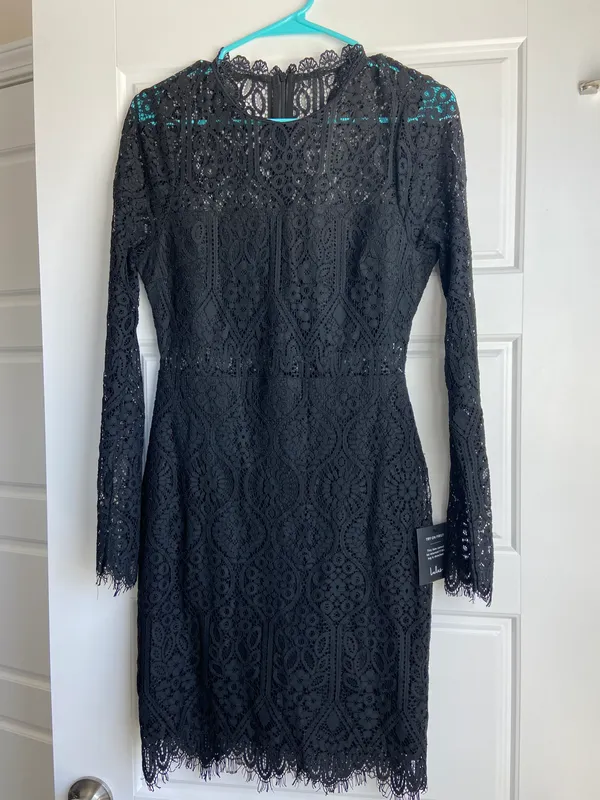 Lulus Black Lace Dress - Image 2