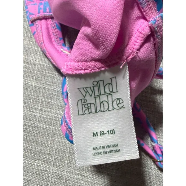 Wild Fable Womens Pink Blue Paisley Cutout Bikini Swim Top Size‎ Medium M - Image 3