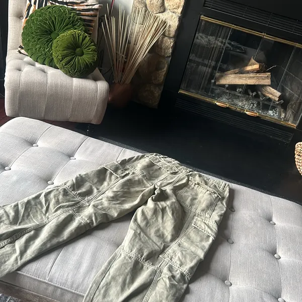 Free People Creme Cargo Carpenter Pant Size 2 - Image 8