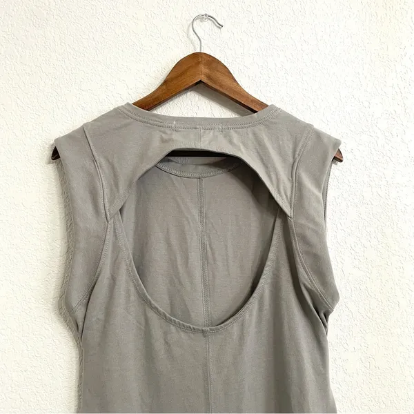 FP Beach Free People Womens Dress Gray Grey Maxi Cut Out Back Cotton Size Small - Image 4