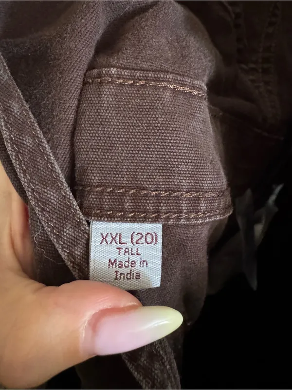 Y2K Carhartt Double Knee‎ Ashland Dark Brown Bib Overalls ~ Size XXL Tall - Image 3