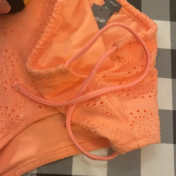 New Aerie Women’s Melon Orange High Rise String Side Tie Bikini Bottoms - Image 10