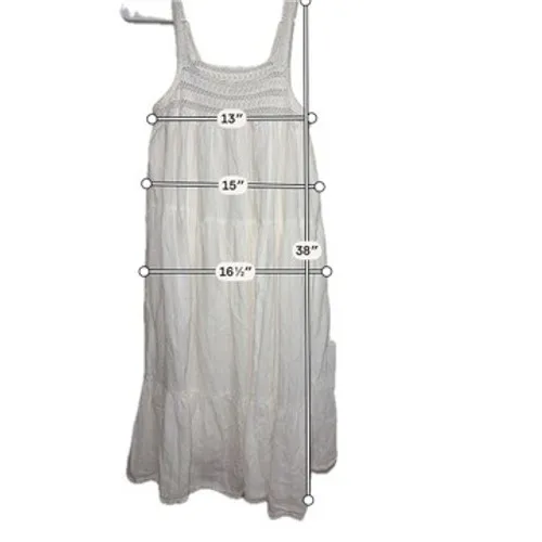 Universal Thread White Crochet Lace‎ Tiered Midi Sundress Womens XS Sleeveless - Image 3