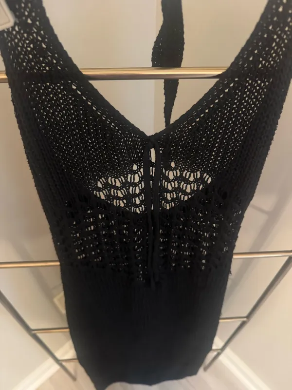 Black Crochet Halter Cover up - Image 2