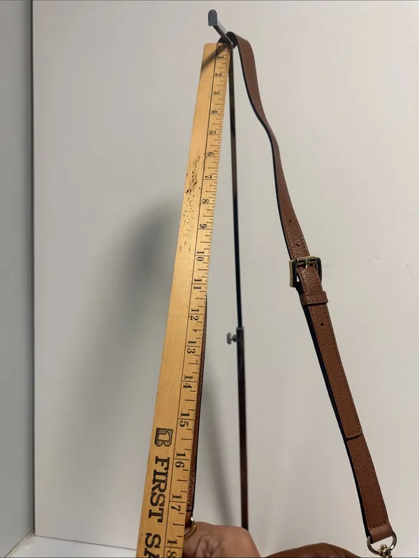 Michael Kors Leather Tassel Fringe Shoulder Bag with Crossbody Strap Brown - Image 11