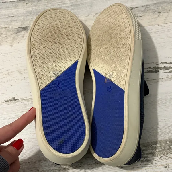 Rothy's The Original Navy Blue Women's Slip-On Sneakers - Image 9