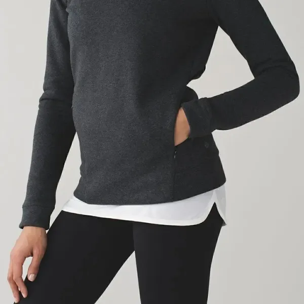 Lululemon Heathered Black Pullover Sweatshirt Top - Image 3