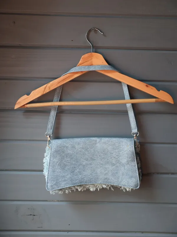 Amazon Fringed Faux Denim Shoulder Bag - Image 2