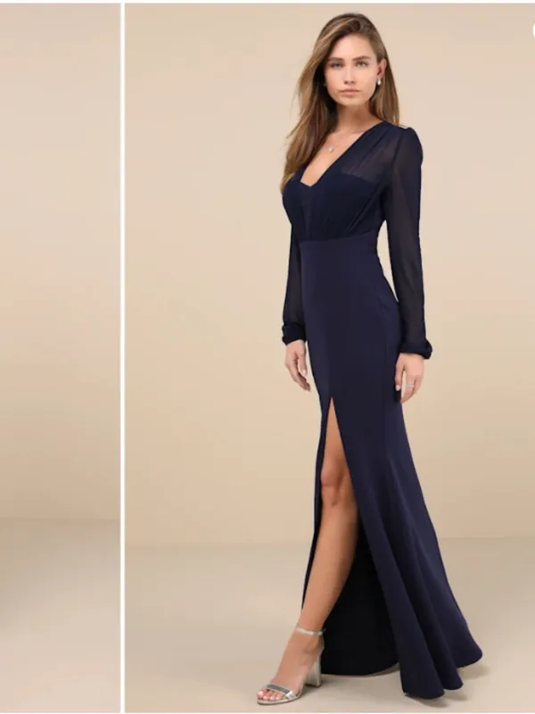 LULU's Chic Sexy Wedding Bridesmaid Mother of the Bride Elegant FLowy Gown - Image 4