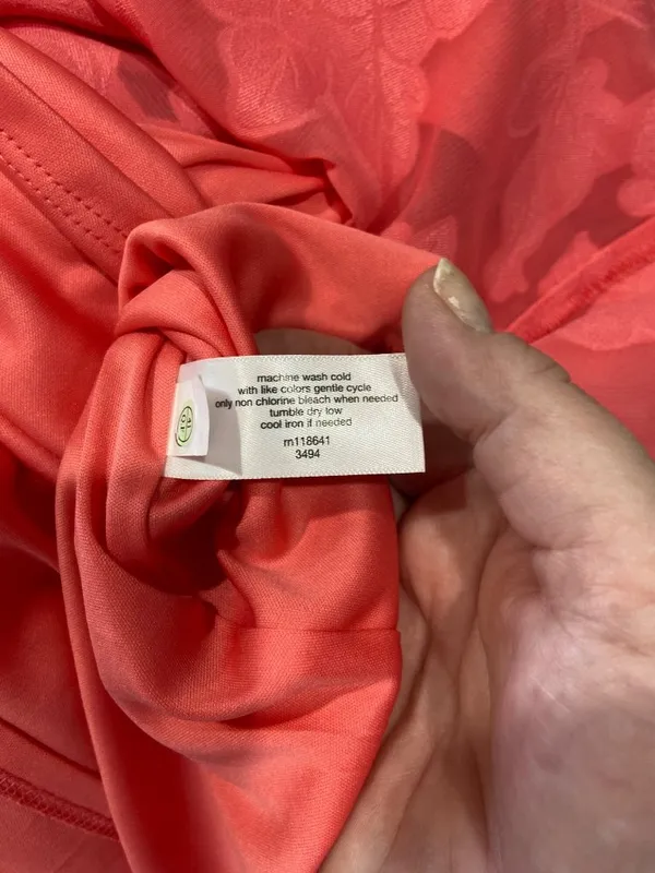 Lane Bryant Midi Faux Wrap Dress Coral Size 18 Summer Wedding Special Occasion - Image 5
