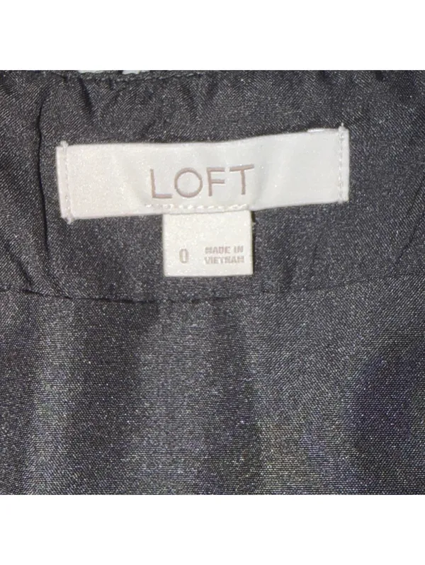 LOFT Size 0 Black White Herringbone Wool Mini Skirt - Image 6
