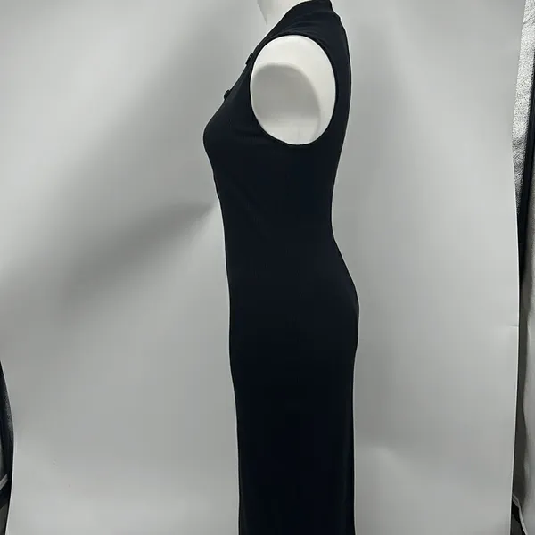 Who What Wear black ribbed knit sleeveless maxi dress small - Image 4