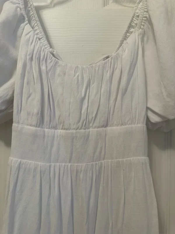 Altar’d State White Puff-Sleeve Maxi Dress - Image 4