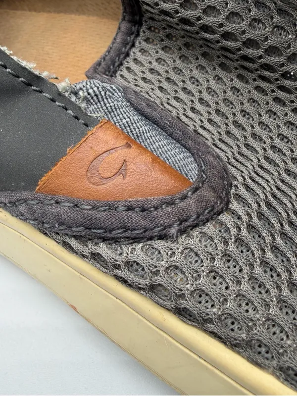 OluKai Pehuea Slip On Sneakers Women’s 7.5 Gray Mesh Drop In Heel Comfort - Image 7