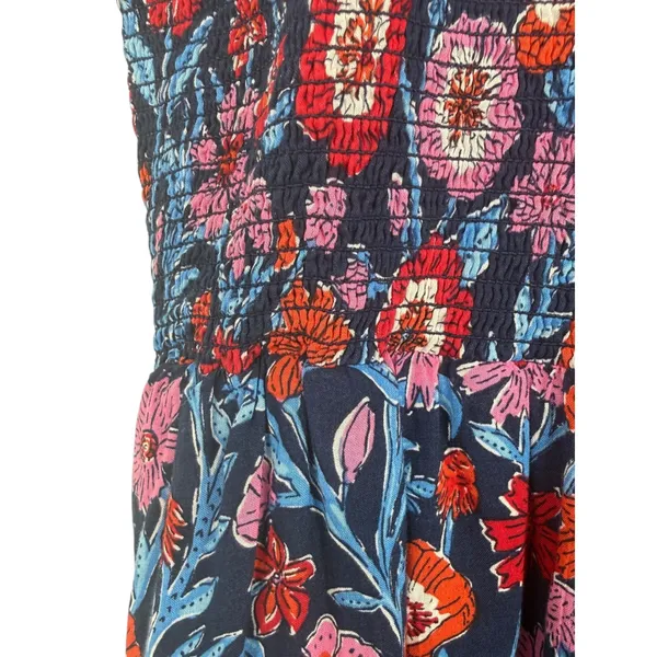 Vineyard Vines Womens Tisbury Floral Smocked Sleeveless Midi Dress Size Large - Image 9