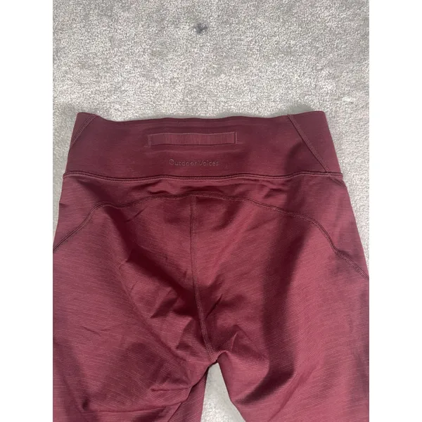 Outdoor Voices Tech Sweat Core 3 4 Leggings Womens Burgundy S Logo Mid Rise - Image 7