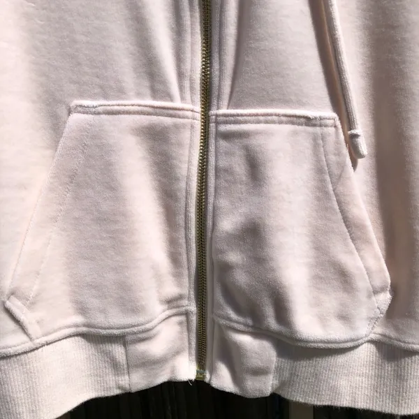 True Religion velour Cream Full zip up hoodie Sweatshirt M - Image 4