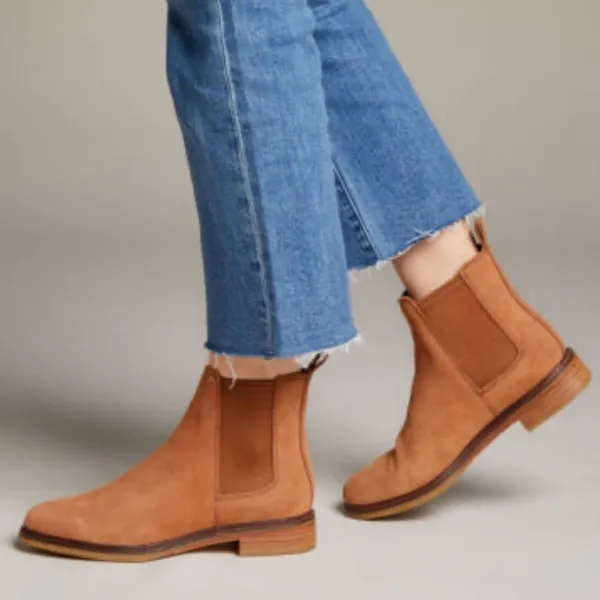 Clarks Clarksdale Arlo Dark Tan Suede Boots for Women Brown Ankle Booties 7M‎ - Image 2