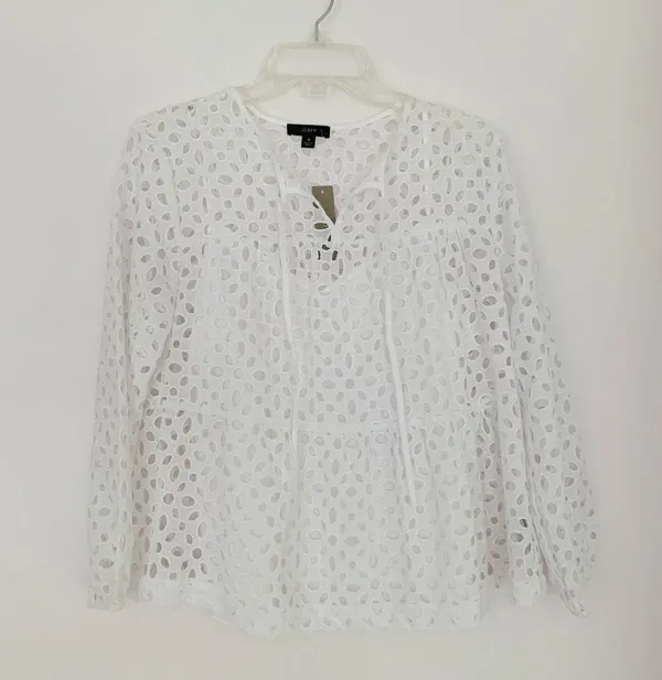 NEW J Crew Tiered Top in Embroidered Eyeles - Image 4