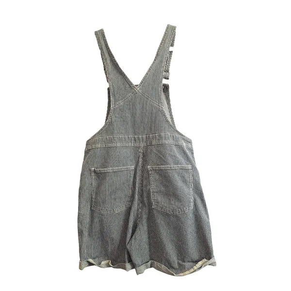 Universal Threads Railroad Stripe Denim Shortalls Overalls Size 4 - Image 7