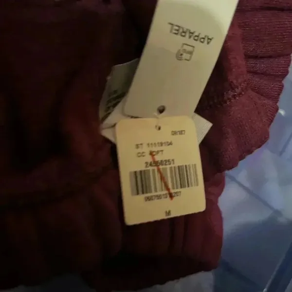 NWT VS Victoria’s Secret Pink Black Orchid Maroon Logo Campus Pant Sweatpants M - Image 4