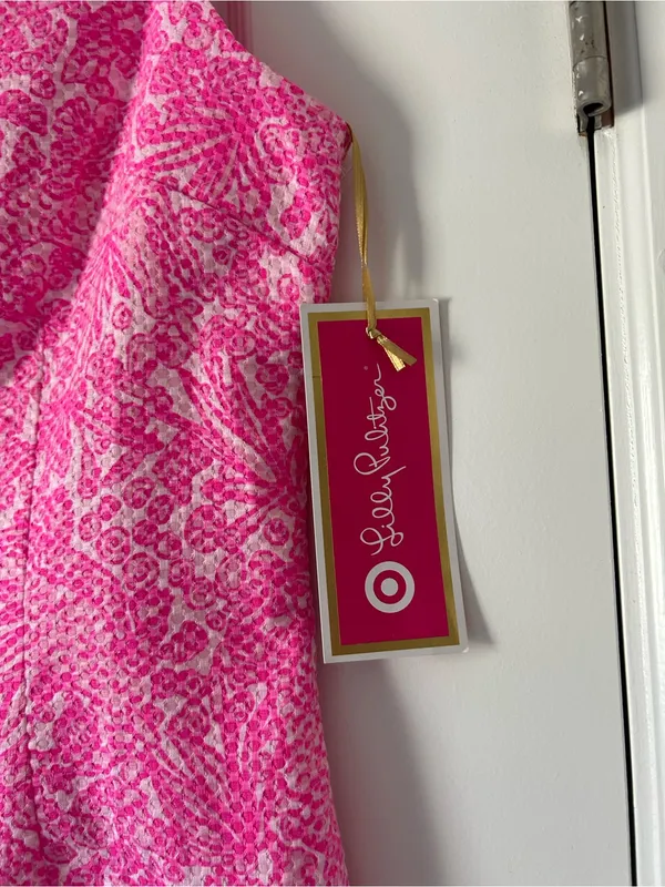 Lilly Pulitzer for Target “See Ya Later” Shift Dress Sleeveless Hot Pink Pattern - Image 3