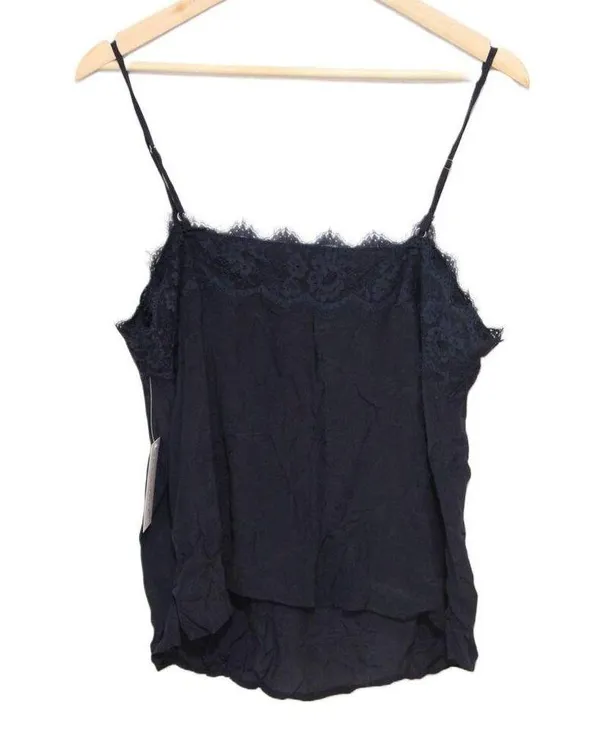 Womens Abercrombie & Fitch Navy Blue Lace Viscose Camisole Tank Top Size Large L - Image 2