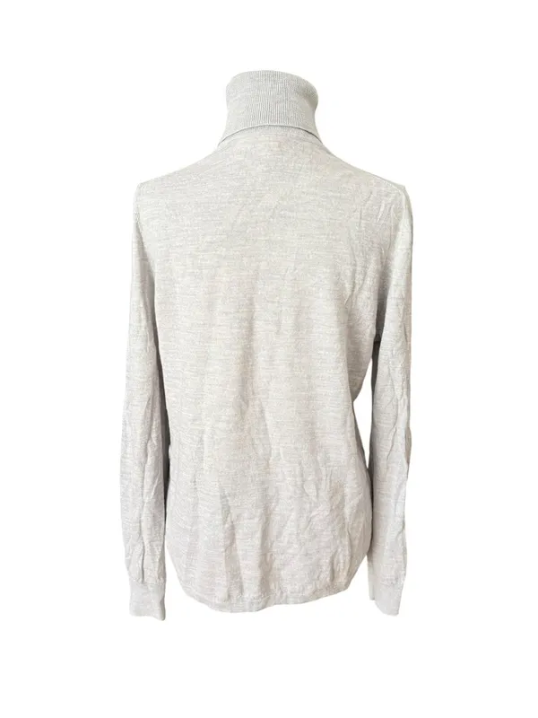 Charter Club Luxury Lightweight Merino Wool Turtleneck Sweater Womens XL Gray - Image 2