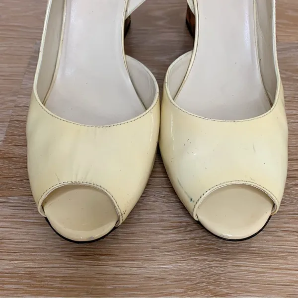 Rare Gucci Size 10 Patent Leather Leopard Peep-Toe Heels, Size 10B - Image 6