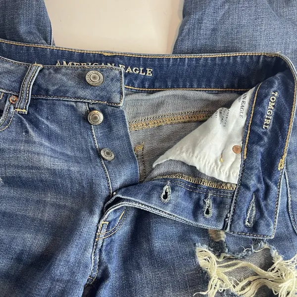 American Eagle Outfitters Tomgirl Ripped Blue Skinny Jeans - Image 10