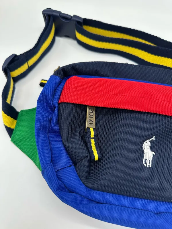 Polo Ralph Lauren Kids Colorblock Waist Bag Fanny Pack Crossbody Blue Red Green - Image 3