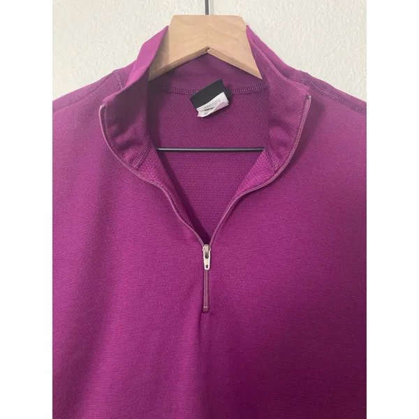Vintage 90's Patgonia Capilene Active Layer Hiking Outdoors Magenta Zip Sweater - Image 5